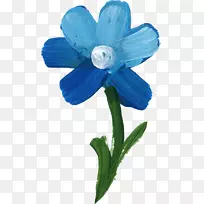 花蓝色微软油漆花瓣-蓝色花朵