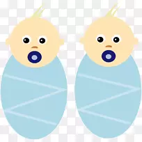 婴儿双胞胎男孩剪贴画-男婴