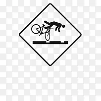 单车安全单车警告标志交通标志-安全标志