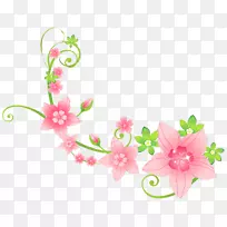 粉红花卉设计剪贴画-花卉