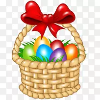 复活节兔子红色复活节彩蛋复活节篮子夹艺术篮