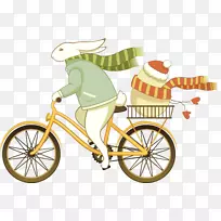 复活节兔子自行车复活节彩蛋自行车