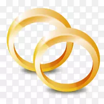 电脑图标结婚戒指金戒指