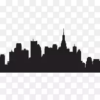 纽约市剪影天际线剪贴画-城市