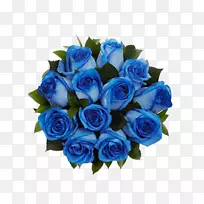 蓝色玫瑰花束切花-蓝色花朵