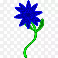 植物茎蓝色剪贴画-蓝色花