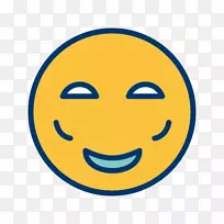 表情笑脸电脑图标符号贴纸-脸红