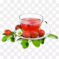 绿茶冰茶草莓汁-茶