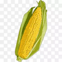 玉米在玉米芯上，玉米糖，玉米片，玉米-玉米