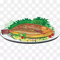 炸鱼碟夹艺术-油炸鱼