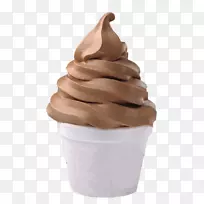 冰淇淋锥巧克力冰淇淋冷冻酸奶-软