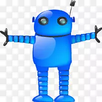 蓝色机器人电脑图标android剪贴画机器人
