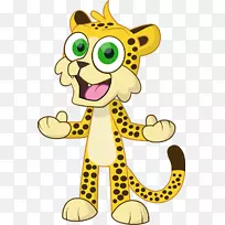 猎豹猫动物动画卡通猎豹