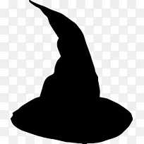 巫婆帽巫术剪贴画黑白相间