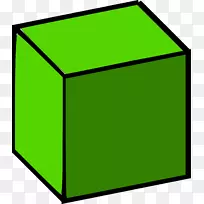 矩形方绿色黄色区域-立方体