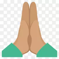 祈祷手表情符号祈祷人类肤色-手
