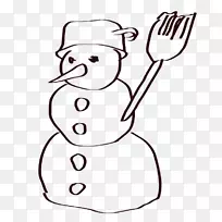 雪人剪贴画素描