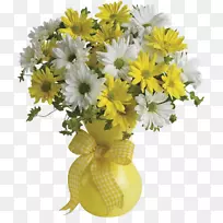 花束天线切花黄色花瓶