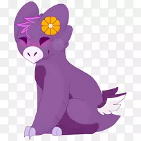 熊脊椎动物猫紫薰衣草