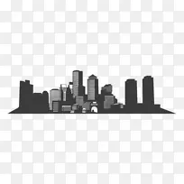 波士顿剪影天际线剪贴画-城市剪影