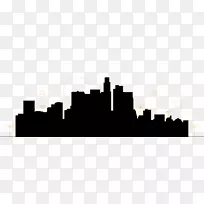 好莱坞天际线剪影-城市剪影