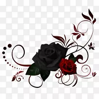 黑色玫瑰插花艺术-玫瑰花缘