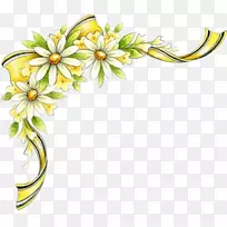 花带丝黄色剪贴画-金花