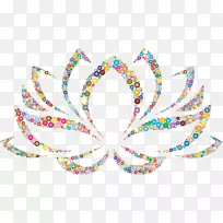 野莲花彩色圆花剪贴画圆圈花