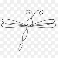 线条艺术蝴蝶夹艺术-蜻蜓