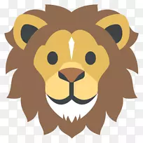 狮子表情贴剪贴画-狮子脸