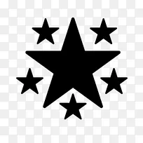 计算机图标艺术和文化中的五角星多边形-5颗星