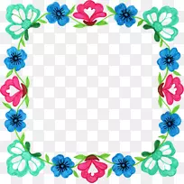 花卉画框，花卉设计，方形剪贴画.花角