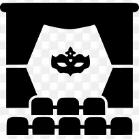 电影，电脑图标，剧院窗帘和舞台窗帘演员-剧院