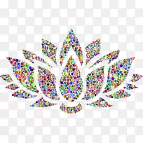 Nelumbo nucifera剪影花剪贴画-花圈