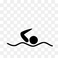 黑白标志游泳