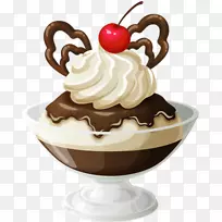 冰淇淋圆锥形圣代草莓冰淇淋圣代