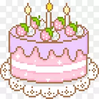 生日蛋糕糖霜蛋糕装饰剪贴画水彩画蛋糕