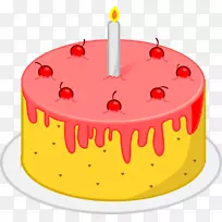 生日蛋糕派对美食剪贴画-生日蛋糕