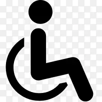 国际无障碍通行标志残疾电脑图标-轮椅