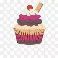 纸杯蛋糕松饼薄饼水彩画蛋糕