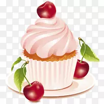 蛋糕樱桃蛋糕生日蛋糕巧克力蛋糕海绵蛋糕水彩画蛋糕