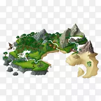 桌面壁纸像素艺术动画-浮岛