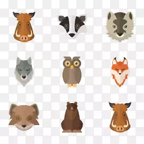 猫头鹰鸟动物电脑图标野生动物可爱的动物