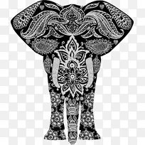 保存大象装饰剪贴画-大象主题