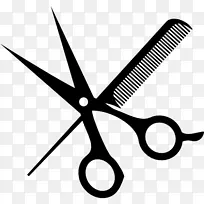 梳子剪刀理发师剪贴画剪刀