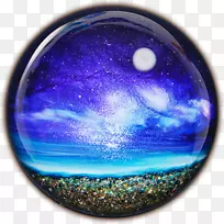 地球行星大气天空-水彩画天空