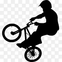 BMX自行车剪影剪贴画-BMX