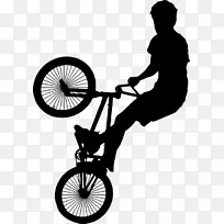 BMX自行车剪影自行车剪贴画-BMX
