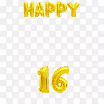 黄金甜蜜十六岁生日气球-甜蜜16