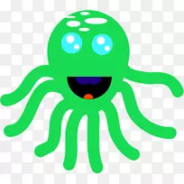 章鱼卡通笑脸剪贴画
